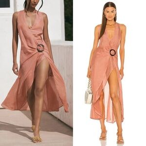 CULT GAIA Solene Midi Dress in Jaipur Pink Sz L